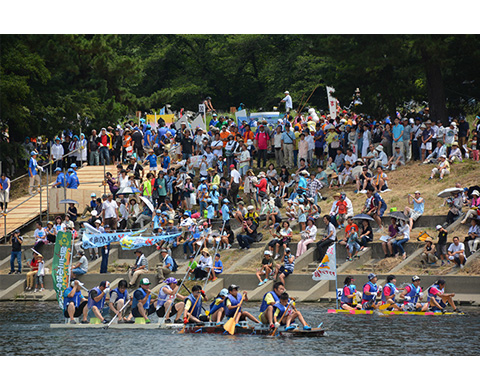 多摩川いかだレースの画像